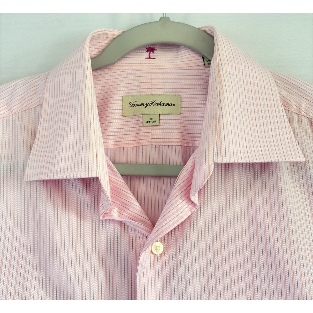 Tommy Bahama Mens Casual Button Down Shirt Long Sleeve Pink Plaid Cotton Medium - Picture 11 of 13